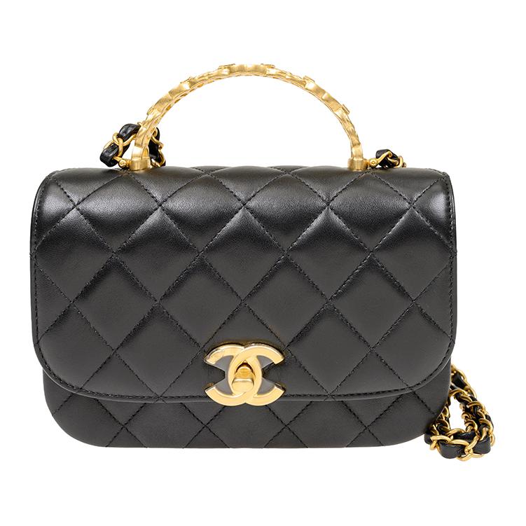 

CHANEL Сумка-клапан из овчины со стразами и контроллером, сумка через плечо, мини-сумка женская, черная