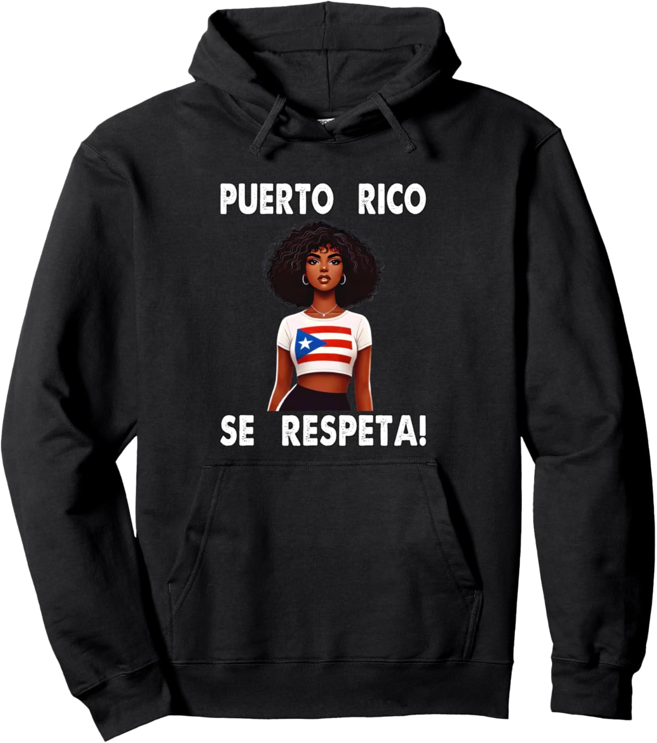 

Толстовка с капюшоном с флагом Puerto Rico Se Respeta Afro Boricua Latina PR Puerto Rico Se Respeta Collection, More Here, черный