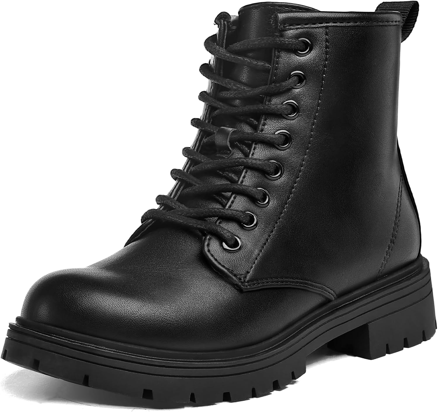 

Ботинки на шнуровке и боковой молнии для мальчиков и девочек K KomForme, водонепроницаемые, боевые, для малышей/детей младшего и старшего возраста, Black Pu