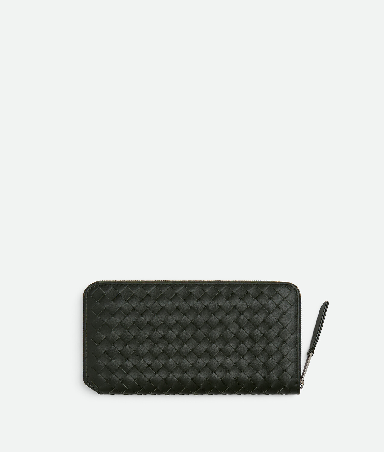 Intrecciato piccolo zip around wallet BOTTEGA VENETA, темно-зеленый — фото 4