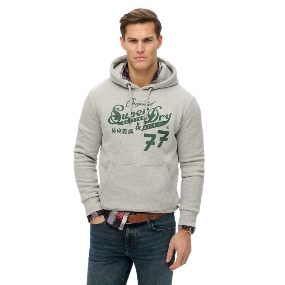

Худи Superdry Leather & Boot Co, серый