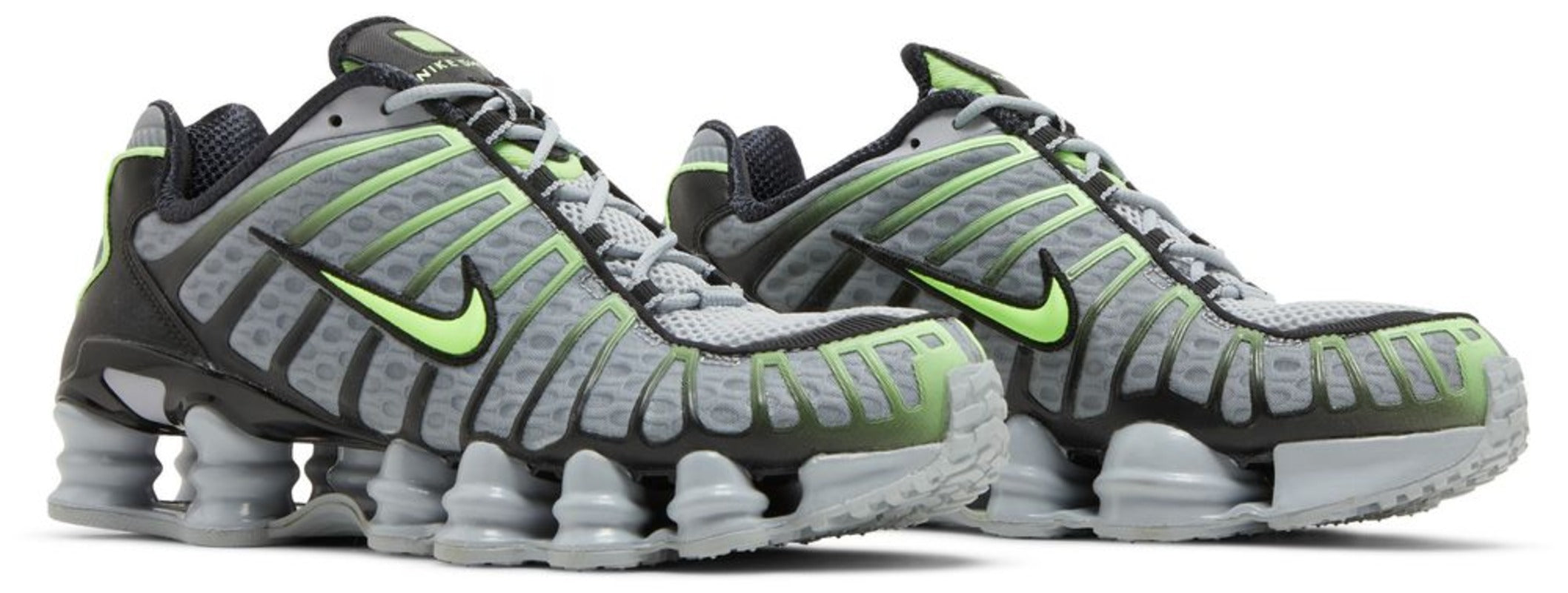 Кроссовки Nike Shox TL Wolf Grey Lime Blast — фото 4