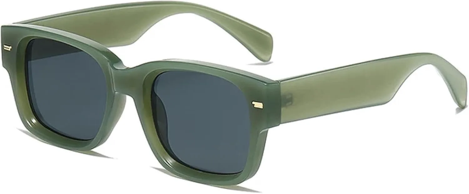 

Винтажные солнцезащитные очки с цветными заклепками для мужчин, модные градиентные очки с защитой от УФ-излучения UV400 для женщин, роскошные VFDHN, Green Grey