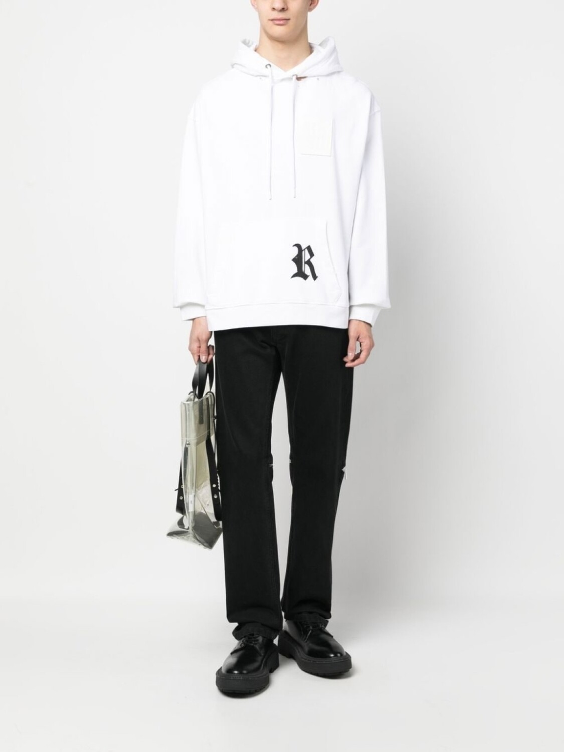 Raf Simons худи с принтом и нашивкой-логотипом, белый — фото 2