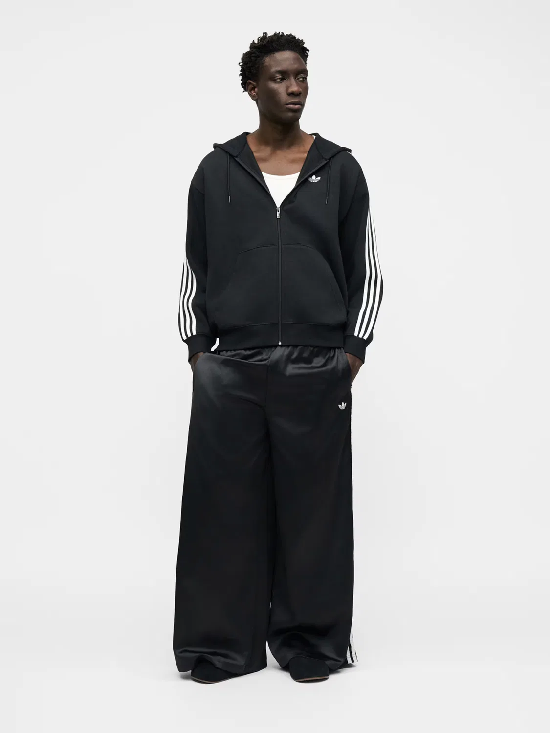 Толстовка на молнии Adidas Originals Adicolor черного цвета — фото 4