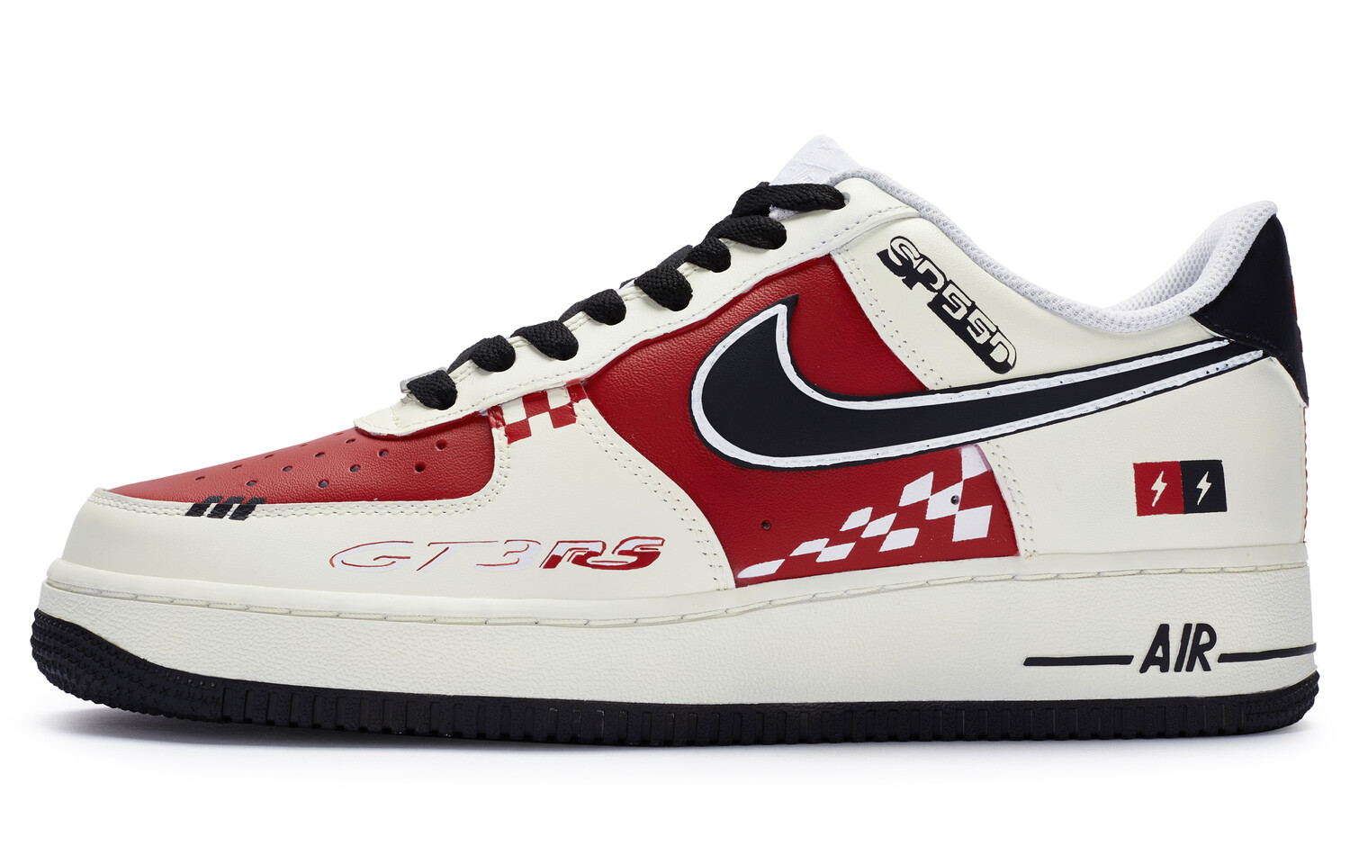 

Кроссовки Nike Air Force 1 Skateboard Shoes Men Low-Top Black Red