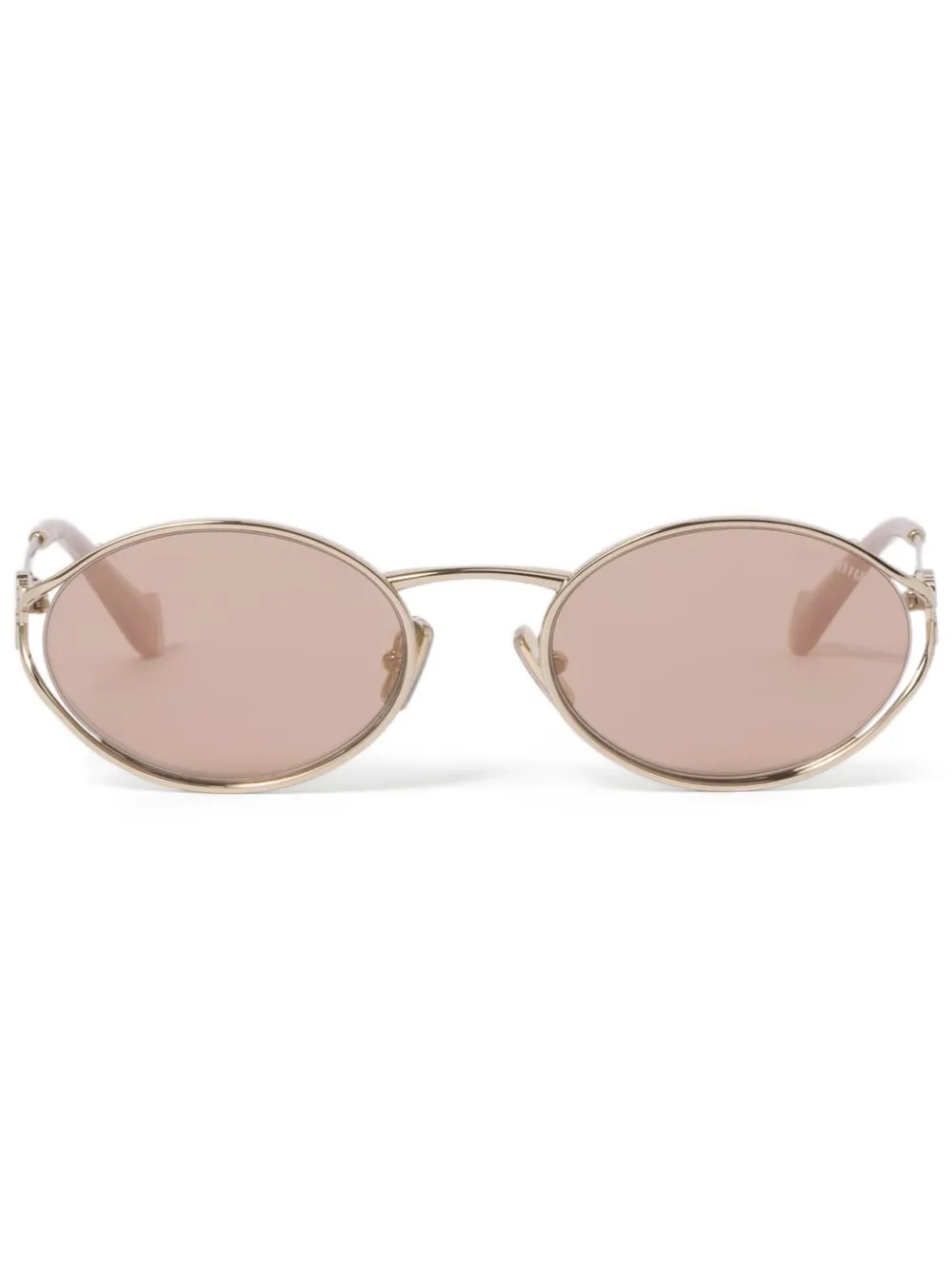 

Солнцезащитные очки в овальной оправе с логотипом Miu Miu Eyewear, золотой