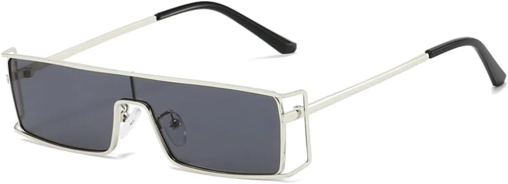 

Роскошные интегрированные металлические полые женские солнцезащитные очки, модные, с футуристическим дизайном, для мужчин, трендовые очки с защитой от УФ-излучения UV400 UATXTAU, Silvery Black