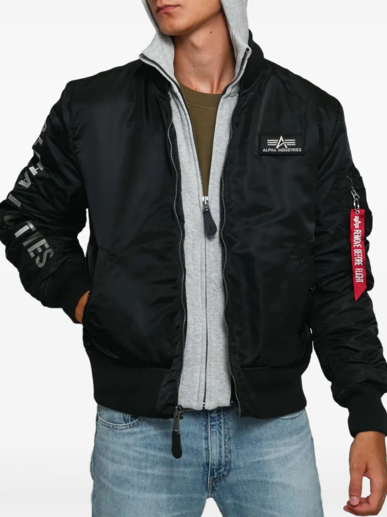 

Alpha Industries куртка-бомбер с капюшоном, черный