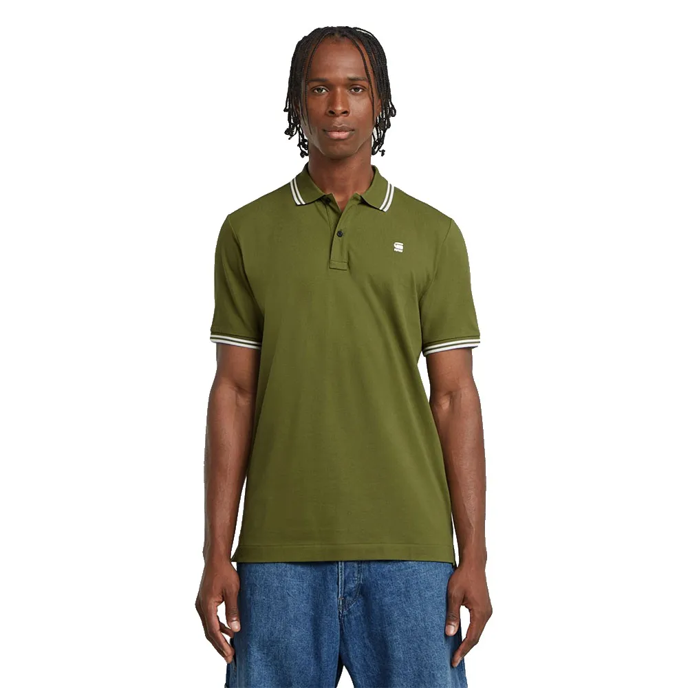 

Поло с коротким рукавом G-Star Dunda Slim Stripe, зеленый
