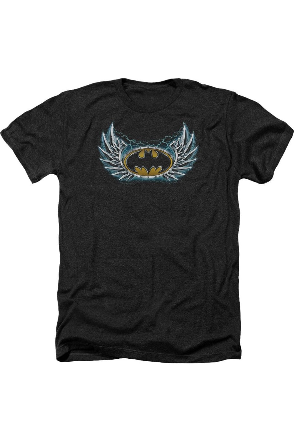 

Футболка/футболка с логотипом Batman Steel Wings для взрослых Heather Gildan, черный