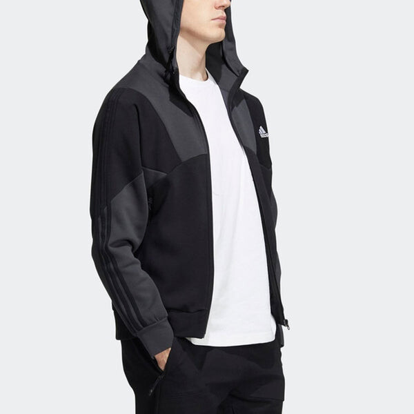 Куртка adidas Casual Sports hooded Splicing Jacket Black, мультиколор — фото 3