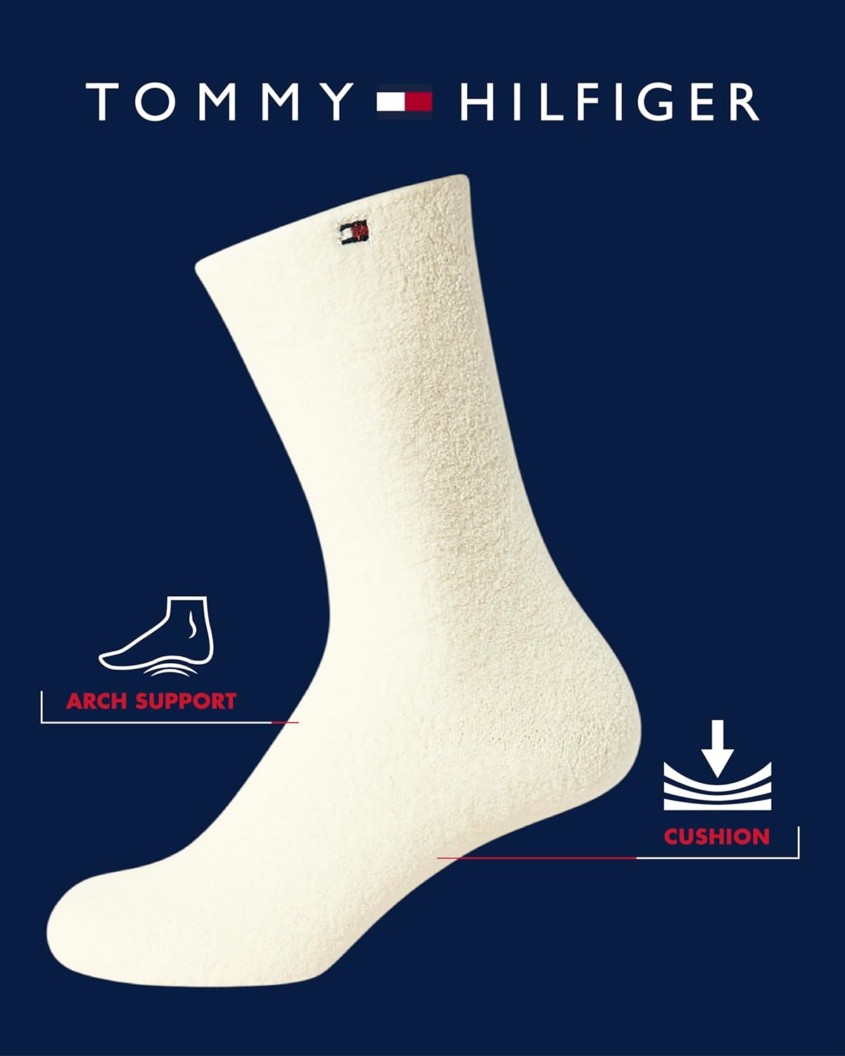 Женские носки Tommy Hilfiger - пушистые носки с круглым вырезом (2 пары), Red Check — фото 2