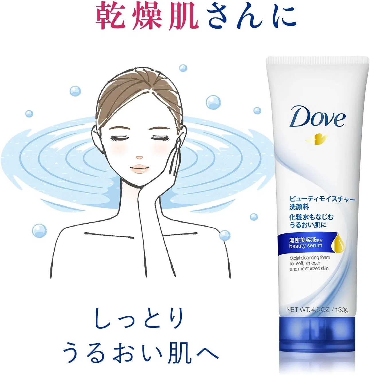 Пенка для умывания Dove — Beauty Moisture увлажняющая, , голубой, 130 г — фото 3