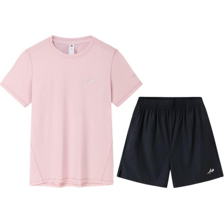 

Женский спортивный комплект Anta Running Collection, повседневный, нежно-розовый/базовый, черный