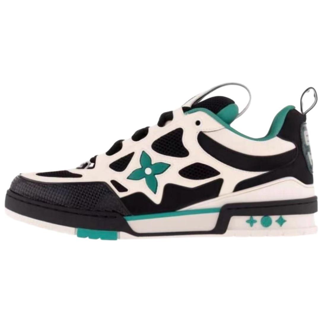 Кроссовки для скейтбординга Skate Low-Top мужские черно-бело-зеленые LOUIS VUITTON — фото 2