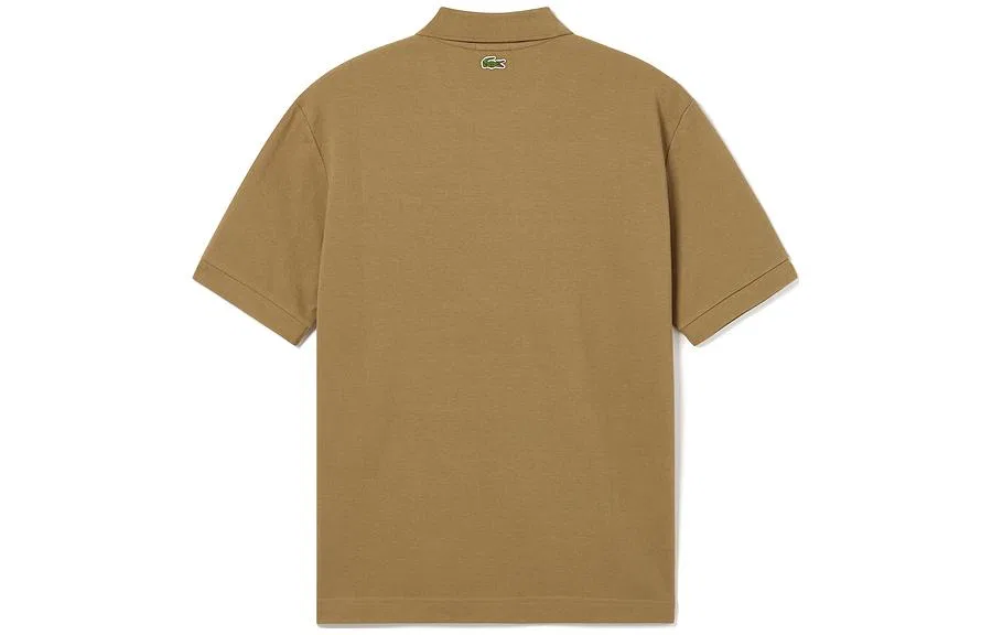 Поло Lacoste Khaki, классический крой, хаки — фото 3