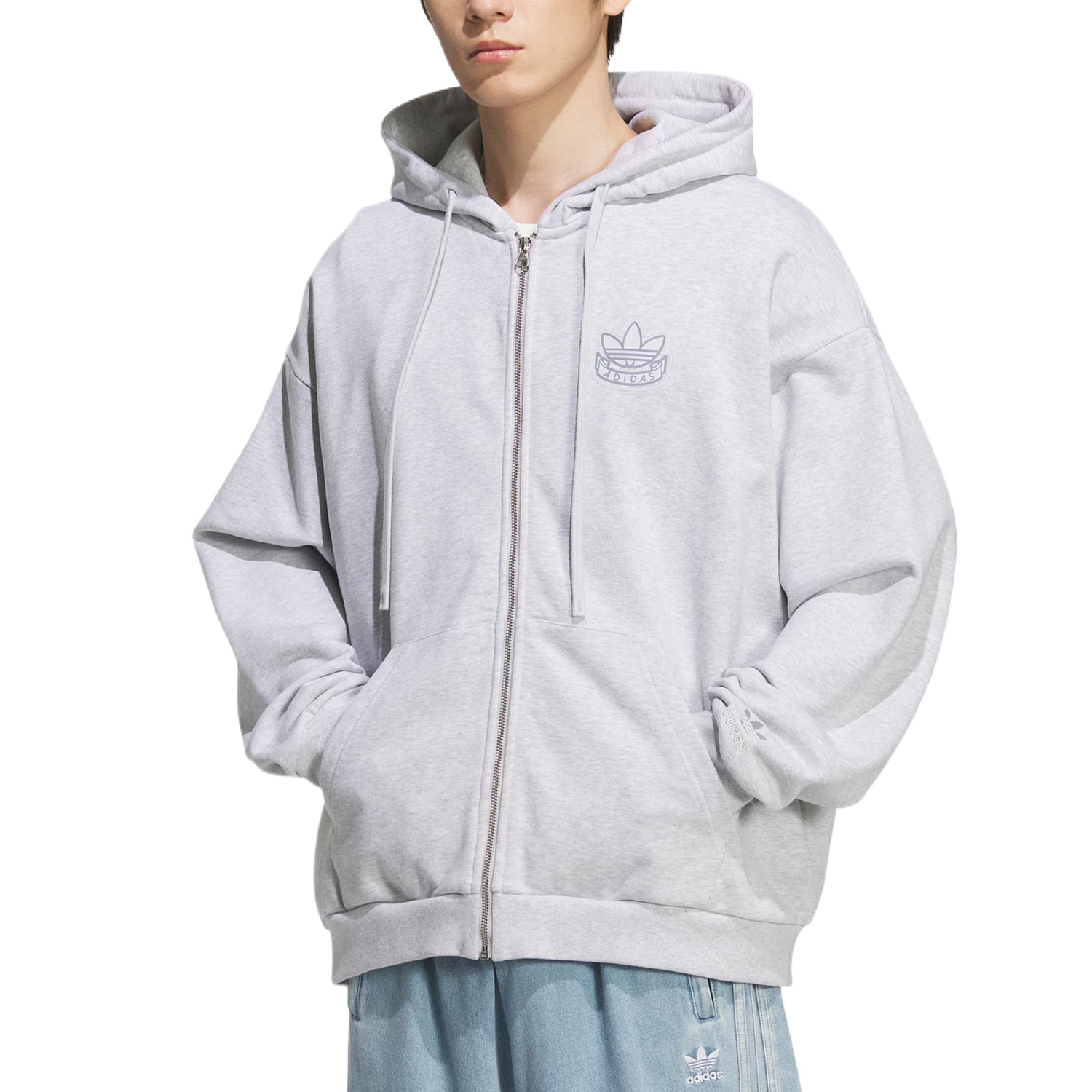 Adidas Originals Куртка унисекс светло-серый меланж, Light Heather Gray — фото 2