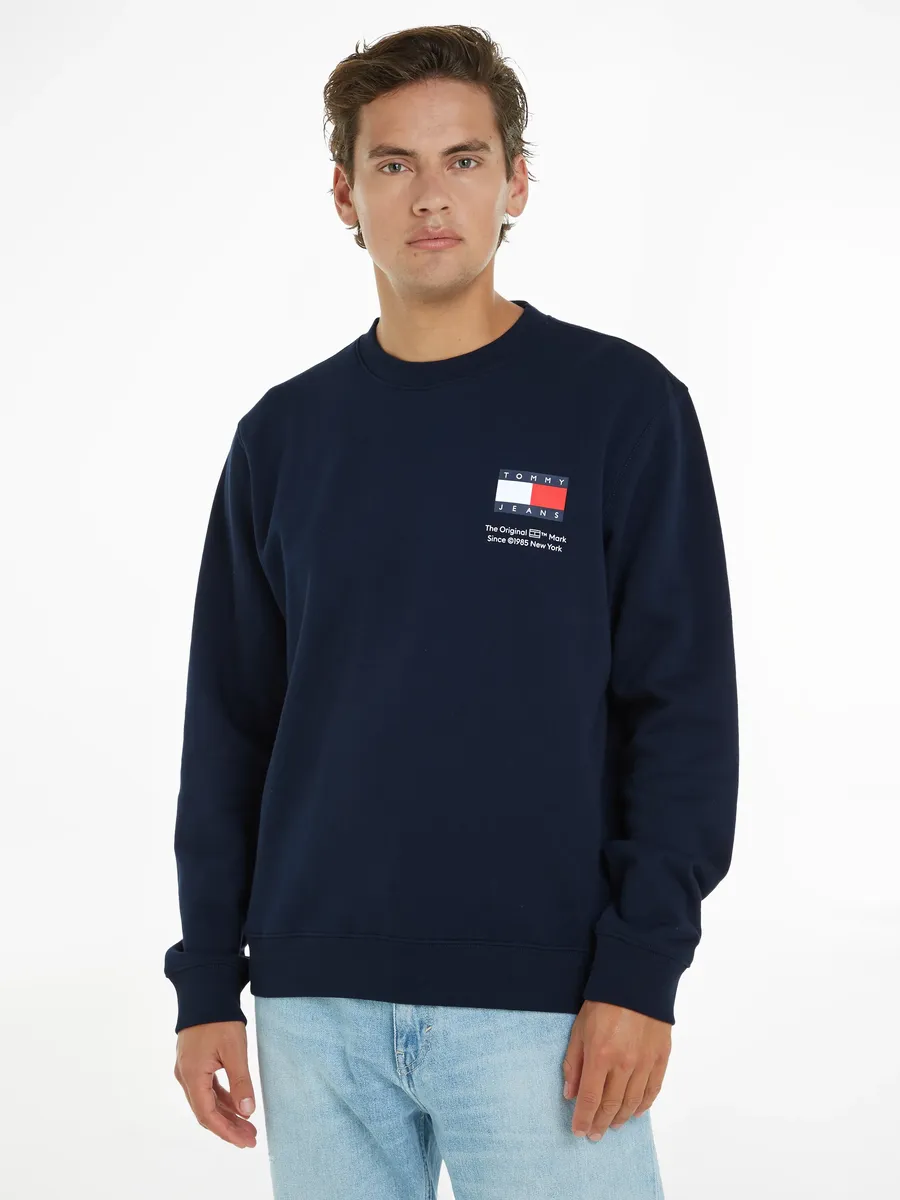 

Толстовка Tommy Jeans "TJM REG ESSENTIAL FLAG CNECK EXT", толстовка с круглым вырезом и логотипом, синий