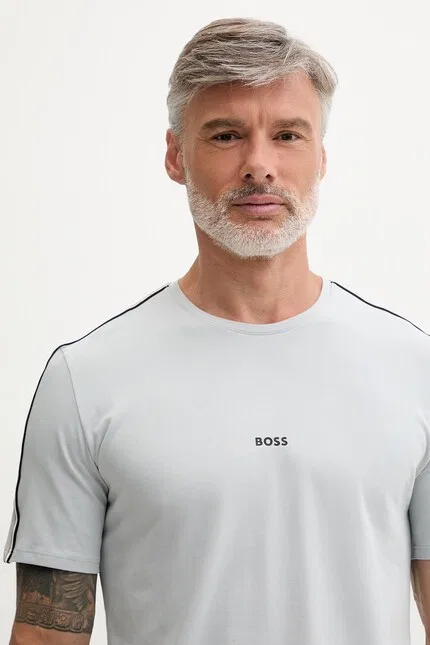 Футболка из мягкого хлопка Unique T-Shirt BOSS, серый — фото 4
