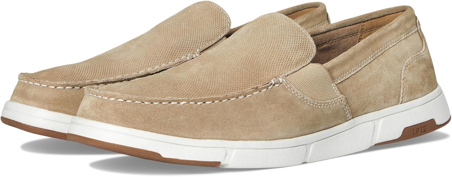 

Мужские мокасины Nunn Bush Luca с венским носком из замши, легкие и удобные, без застежки, Stone