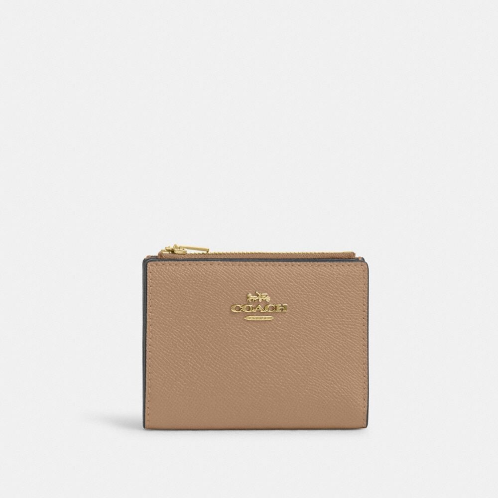 

Маленький кошелек COACH Bifold, цвет Gold/Taupe