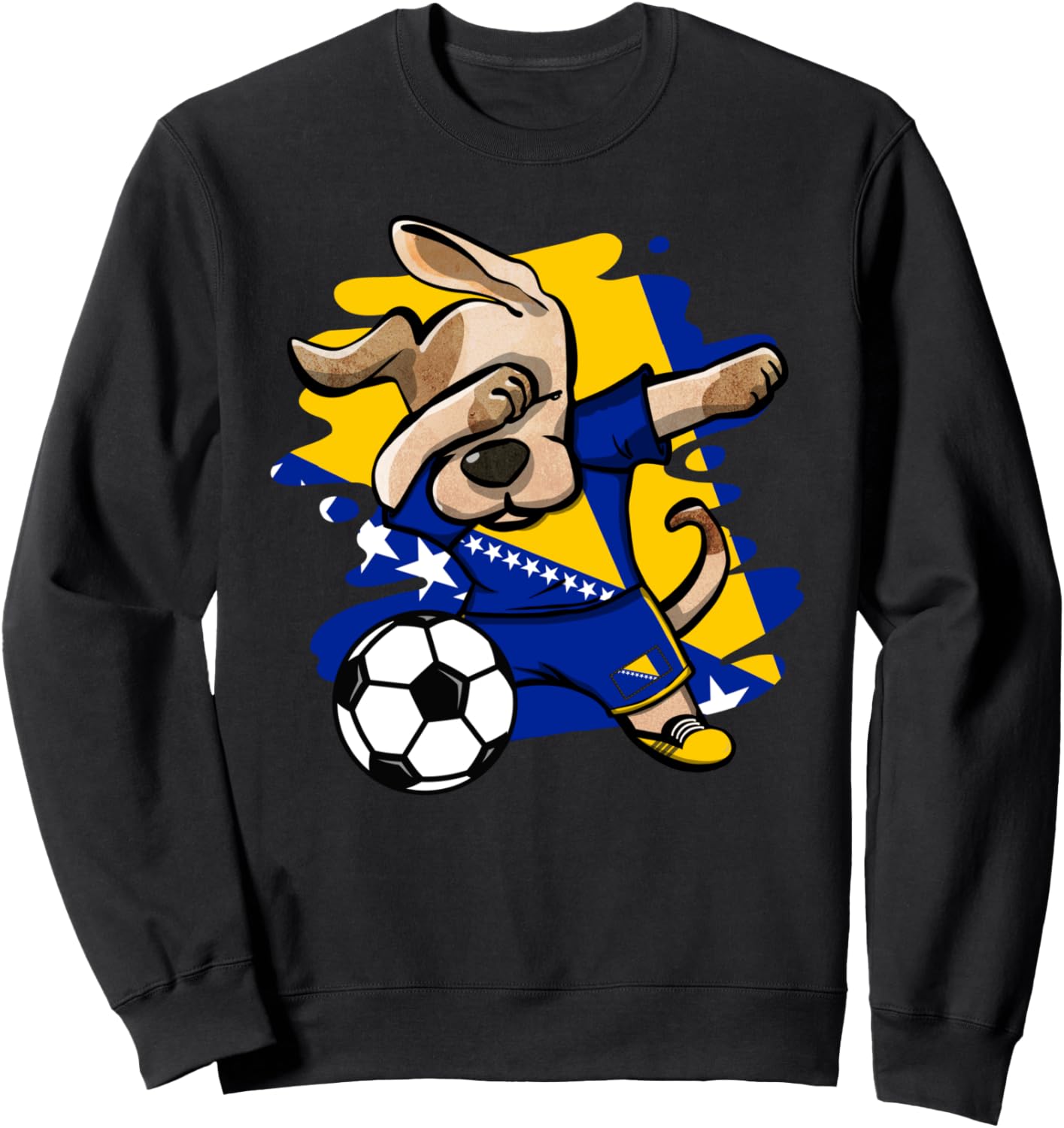 

Милая танцующая собака, футбол Боснии и Герцеговины, флаг Боснии и Герцеговины, футбольная толстовка Боснии и Герцеговины Teeisle Bosnia Herzegovina Football, черный