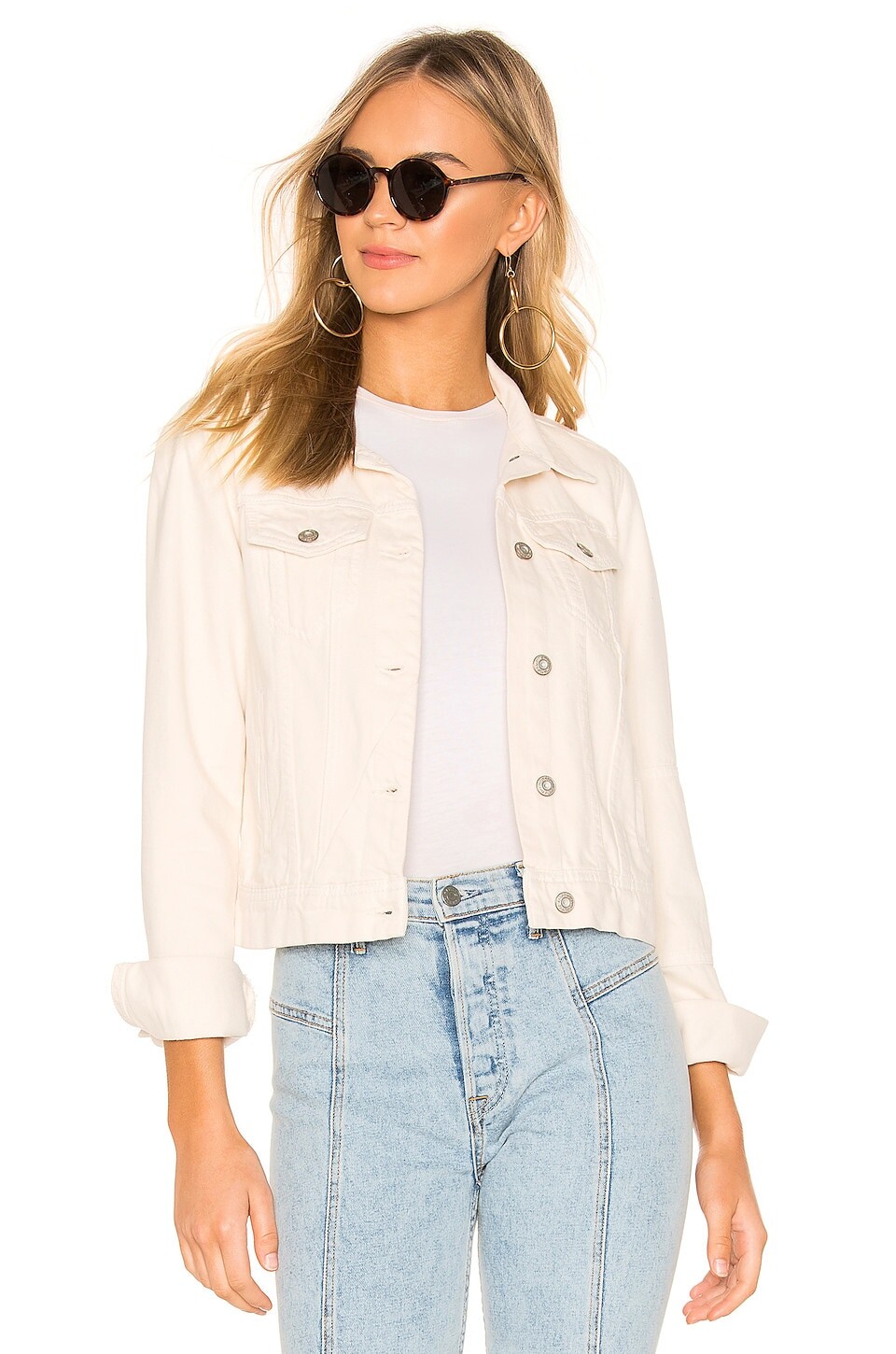 

Куртка Free People Rumors Denim, слоновая кость, Бежевый, Куртка Free People Rumors Denim, слоновая кость