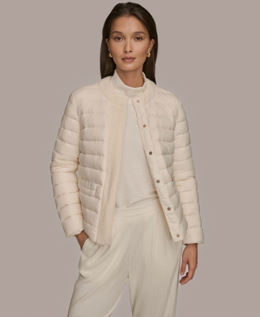 

Женская пуховая куртка с воротником Donna Karan Weekend, Cream