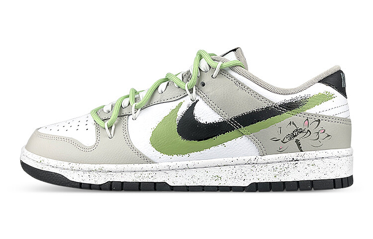 

Кроссовки Nike Dunk Skateboard Shoes Men Low-Top White, Black, Gray/Green