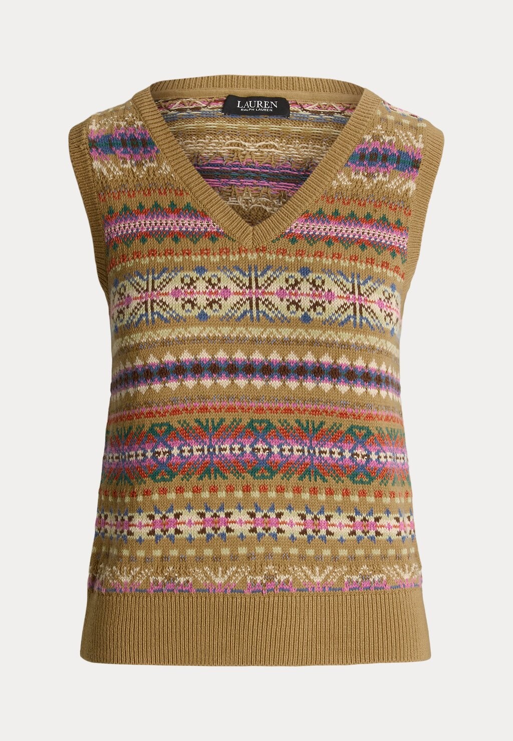 

Джемпер FAIR ISLE COTTON LINEN SWEATER VEST Lauren Ralph Lauren Petite, мультиколор