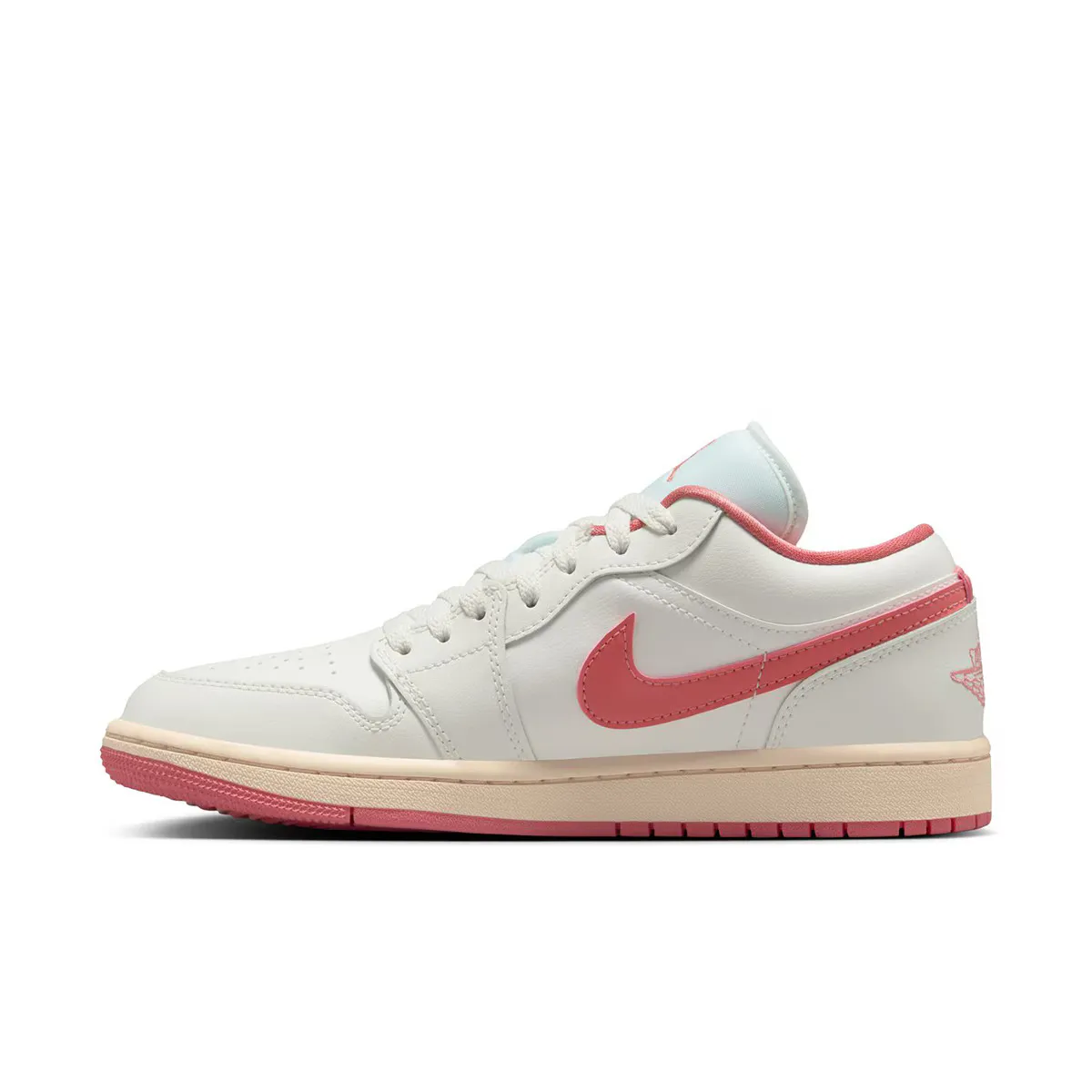 Женские баскетбольные кроссовки Air Jordan 1 Low Jordan, белый/розовый — фото 4