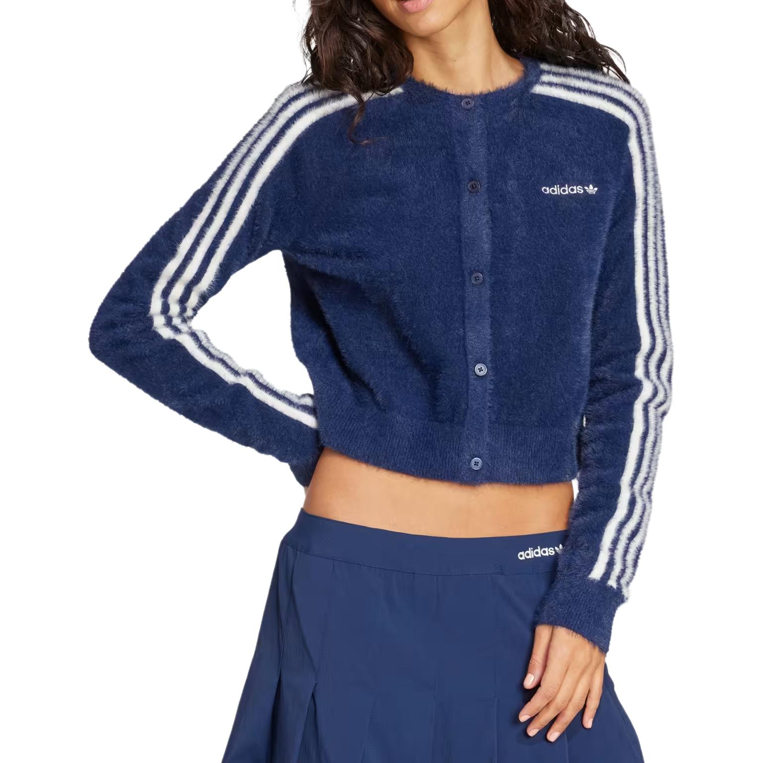 Вязаный кардиган Adidas Originals, индиго — фото 4