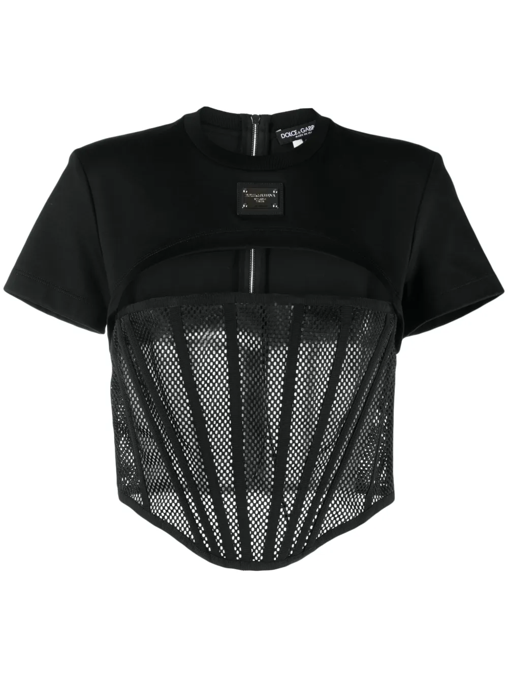 

Укороченный топ с логотипом DOLCE & GABBANA, черный
