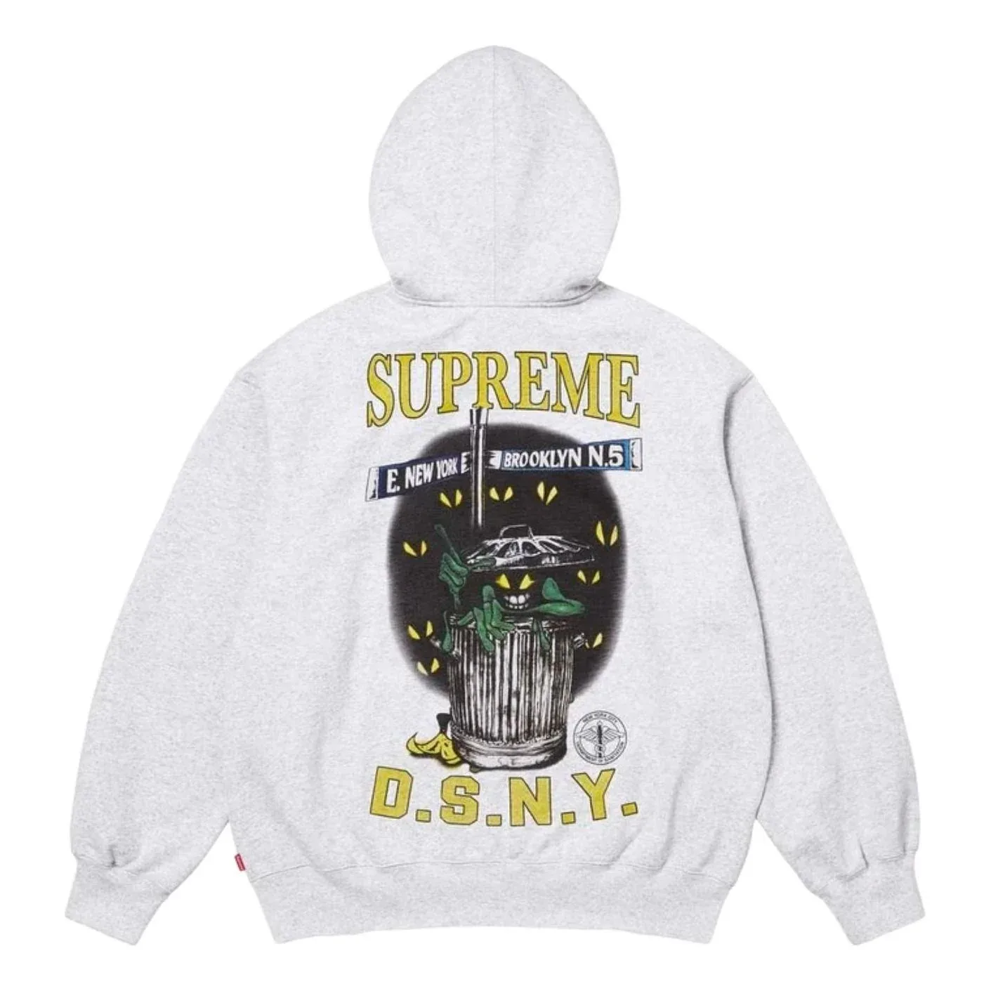 Толстовка Supreme x DSNY SS26 на молнии с капюшоном, цвет «Пепельно-серый»