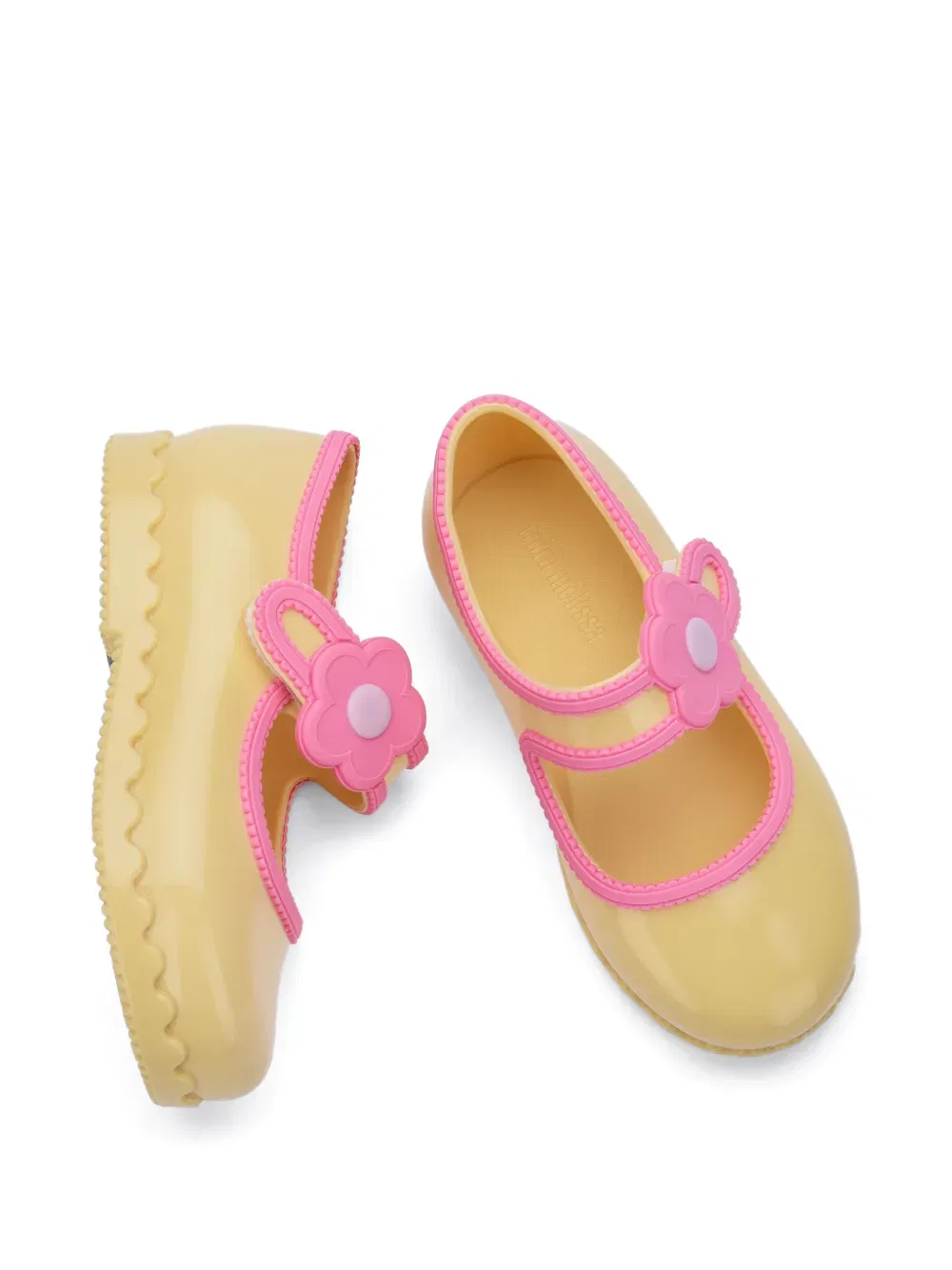 Балетки с цветочной аппликацией Mini Melissa, желтый — фото 3