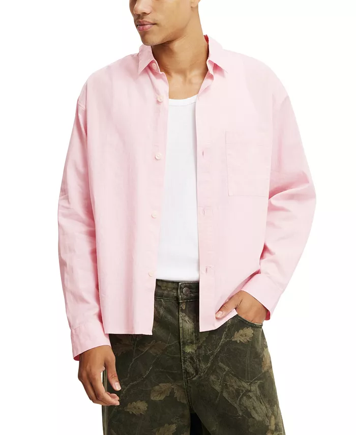 

Мужская рубашка Hampton с длинным рукавом COTTON ON, розовый