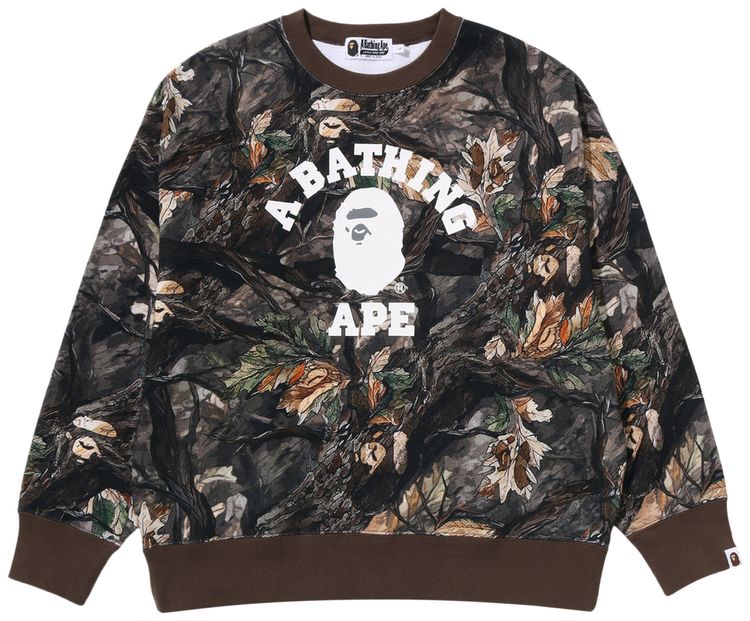 

Свитшот Tree Edge Camo College Relaxed Fit Crewneck Sweatshirt #2 BAPE, коричневый