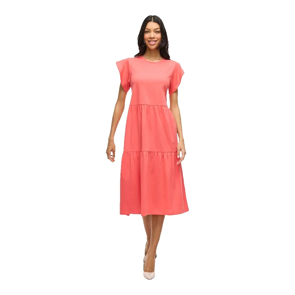 

Платье Vila Summer short sleeve midi, оранжевый