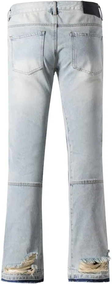 Джинсы клеш Vintage Blue/Puff Print — фото 4