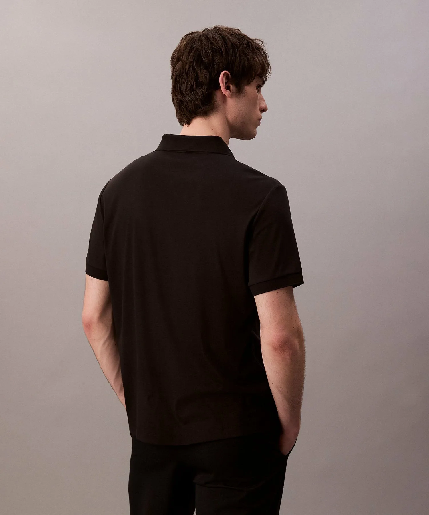 Футболка-поло Calvin Klein 60-х годов из трикотажа Calvin Klein 4LC228G, Black — фото 4