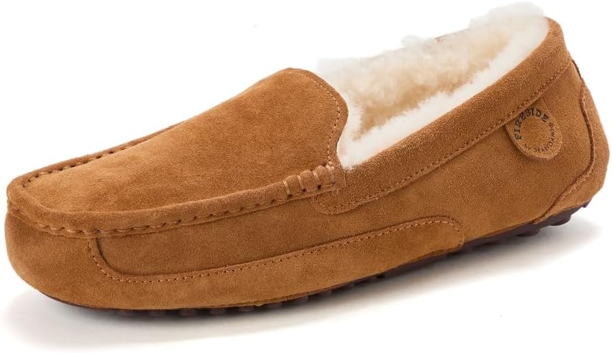 

Тапочки для мужчин Fireside от Dearfoams Melbourne из настоящей овчины, мокасины с эффектом памяти, замшевые домашние туфли Fireside by Dearfoams