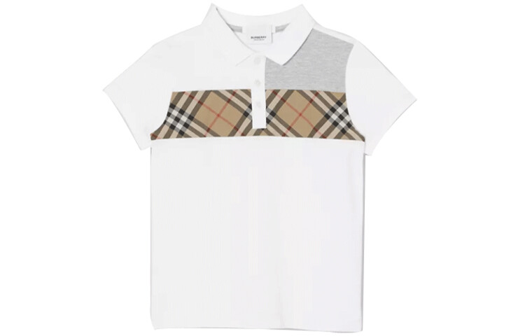 Футболка детская Burberry, белый / коричневый