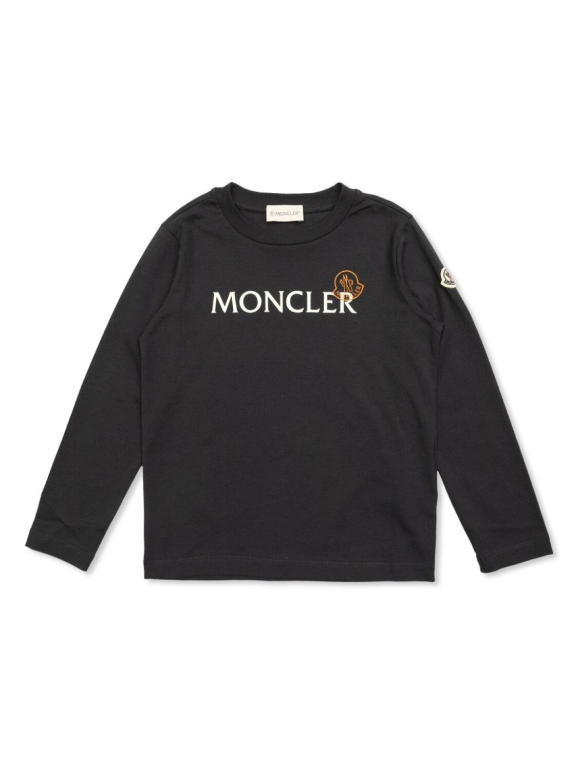 

Moncler Enfant футболка с вышитым логотипом, черный