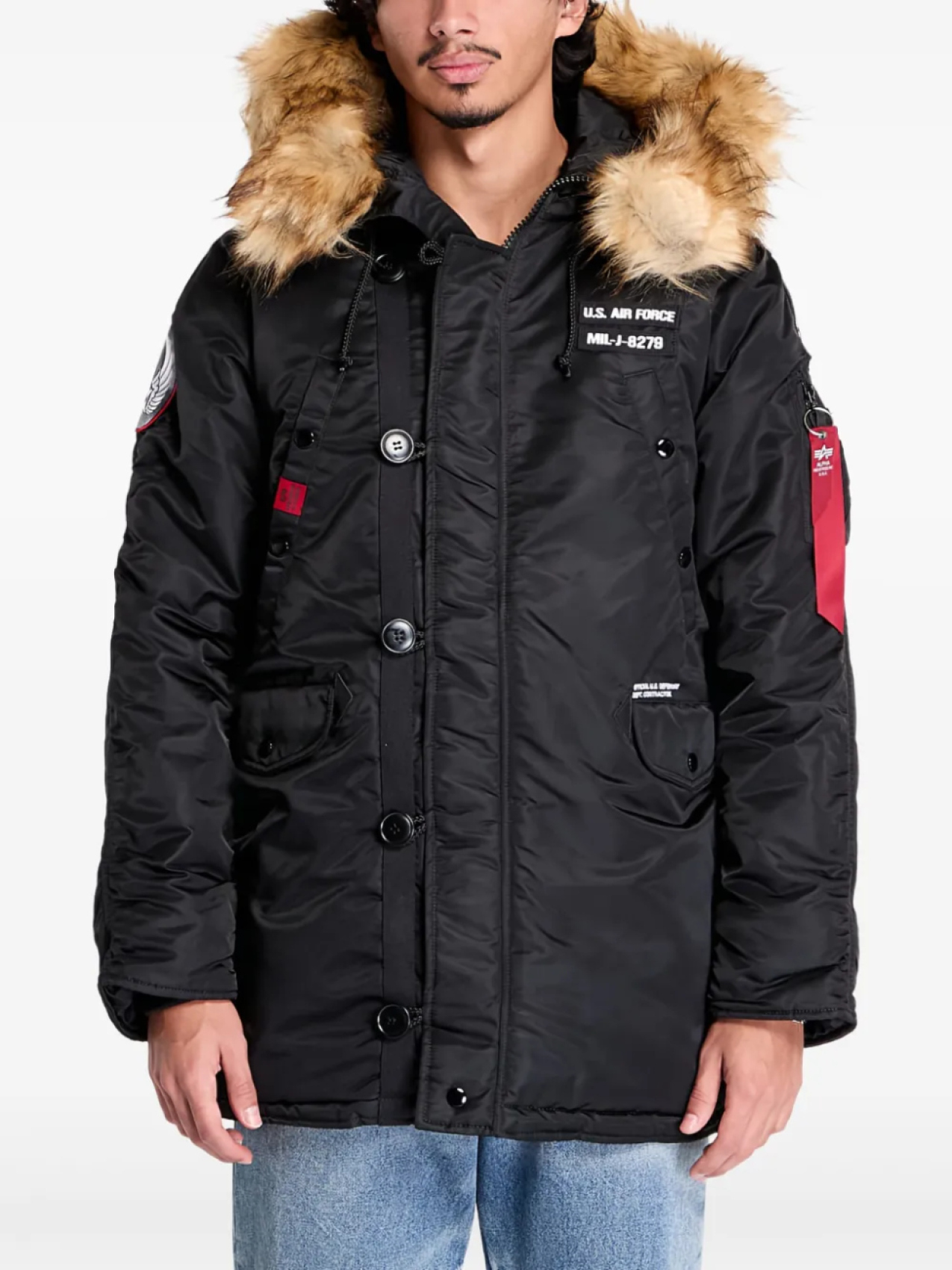 

Куртка-бомбер с нашивкой-логотипом Alpha Industries, черный