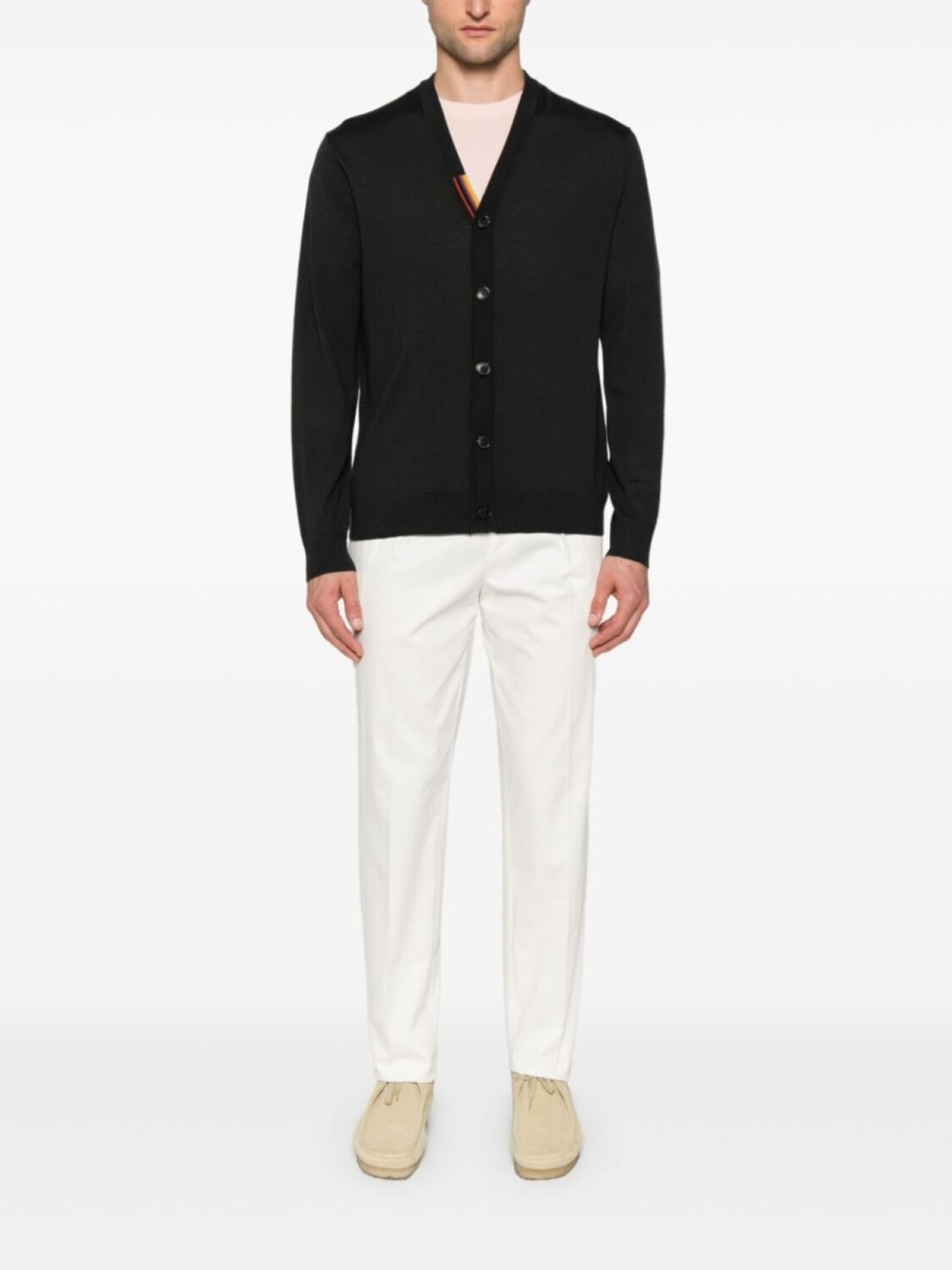 

Paul Smith кардиган из шерсти мериноса с V-образным вырезом, серый