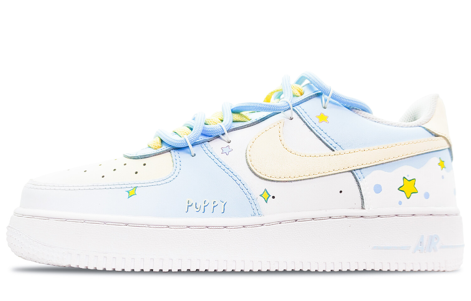 

Кроссовки Nike Air Force 1 Skateboard Shoes Women's Low-Top Yellow Blue