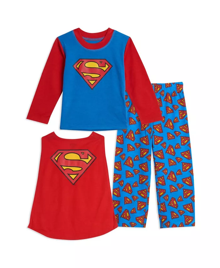 

Мальчиковый комплект пижамы с длинным рукавом и брюками DC Comics Justice League, синий