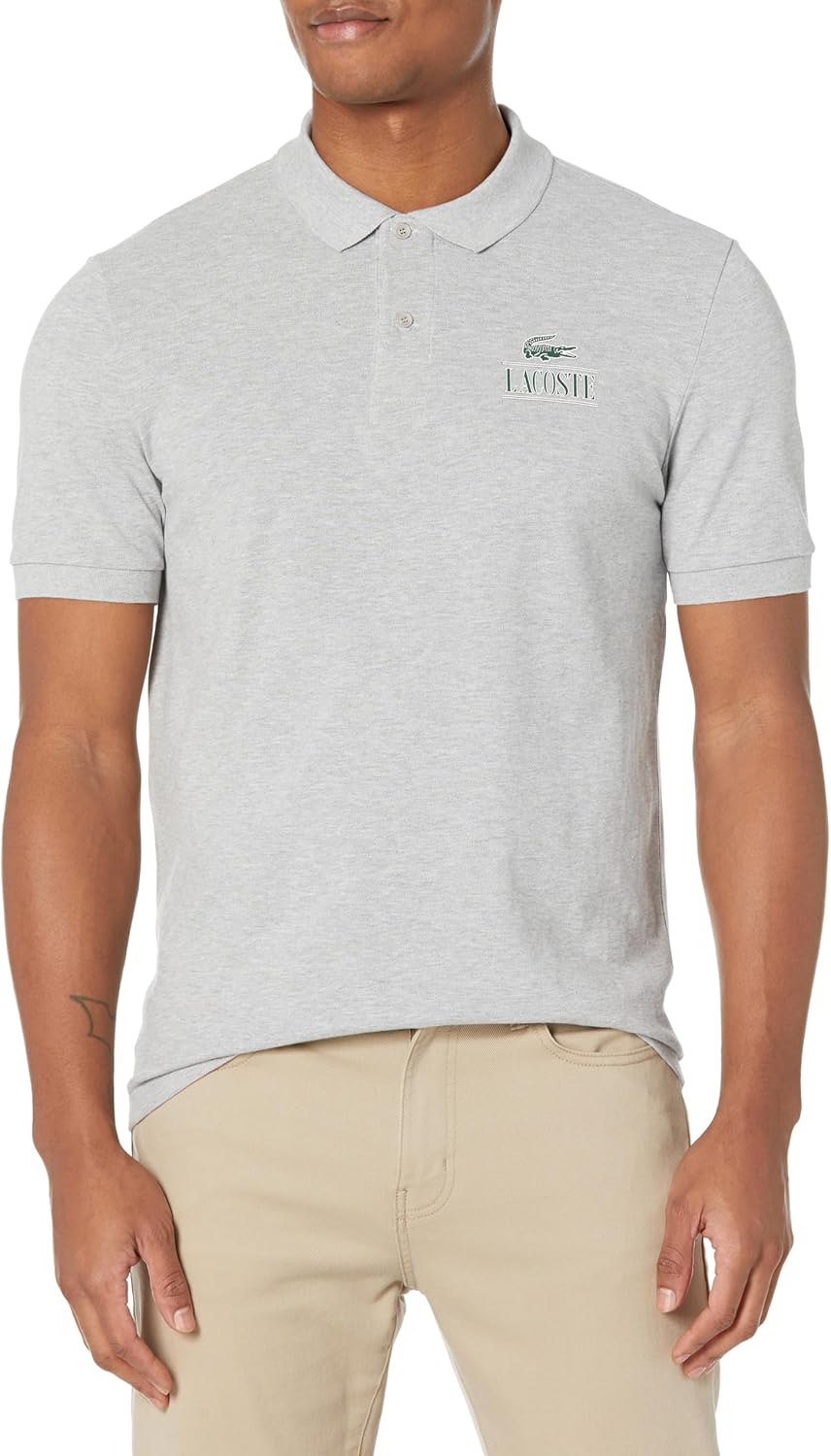 

Lacoste мужская сезонная короткий рукав regular fit поло с логотипом на груди, Silver Chine, Серебристый, Lacoste мужская сезонная короткий рукав regular fit поло с логотипом на груди, Silver Chine