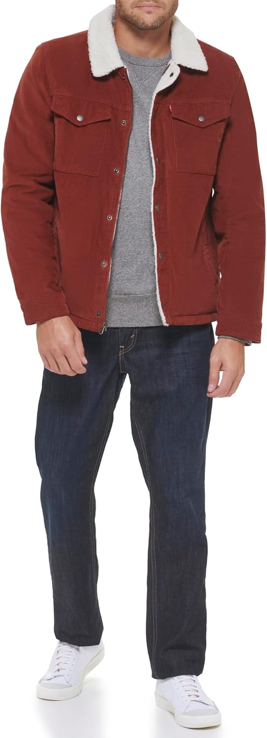 Мужская вельветовая куртка Levi's с подкладкой из шерпы (стандартные размеры, большие и высокие), Rust Corduroy — фото 2